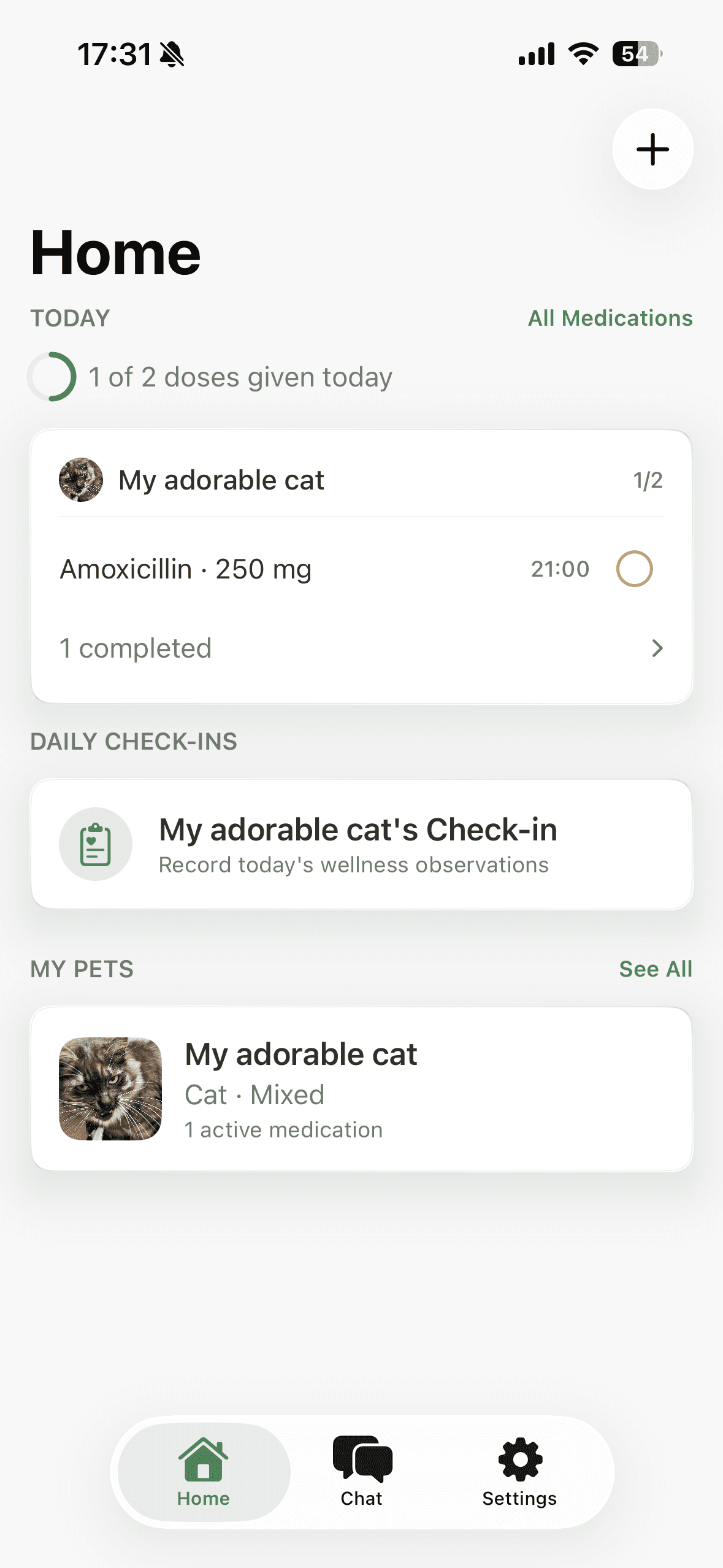 VetKeep app showing your pet's health dashboard