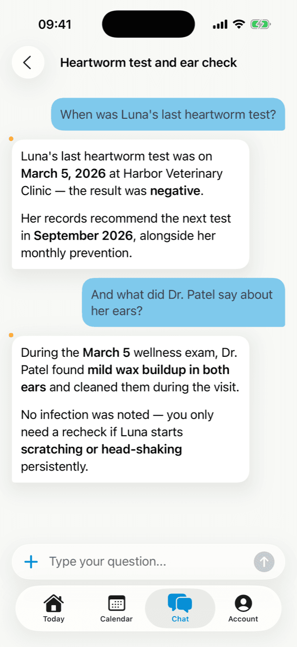 AI chat about your pet's health