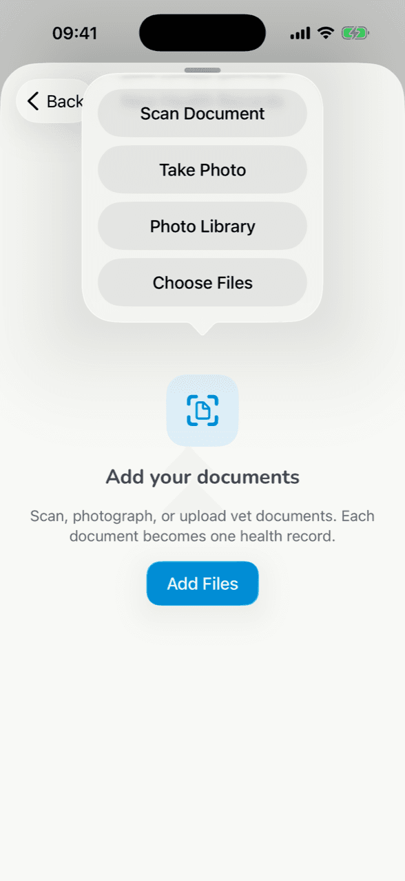 AI analyzing a scanned vet document